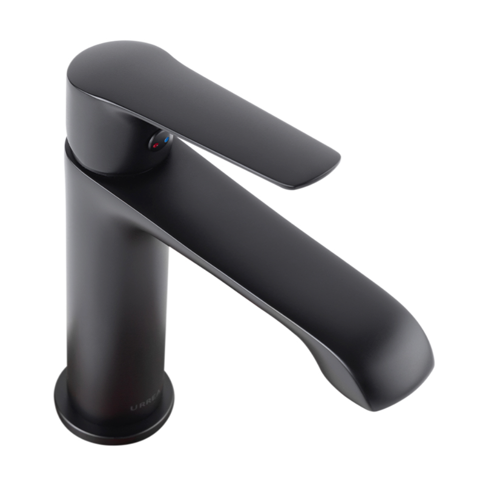 Monomando Corto para Lavabo LIA Negro Urrea 100CL.2