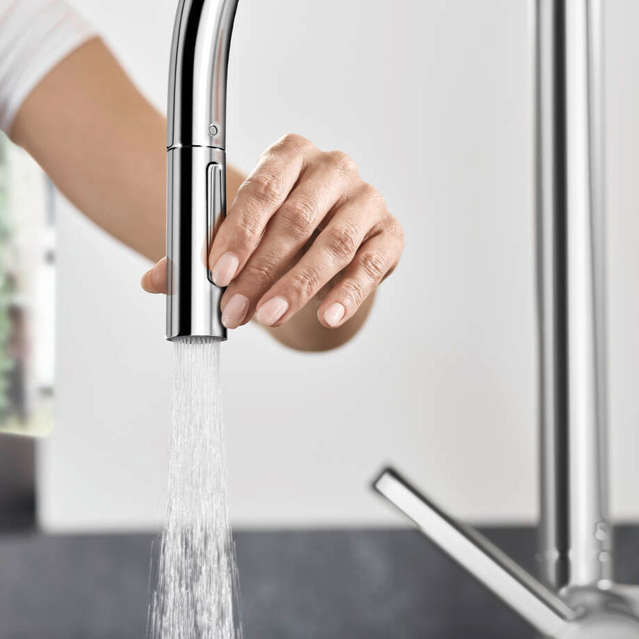 Talis M54 Mezclador monomando para cocina 210 con rociador extraíble 2jet Hansgrohe 72800000 Essentials