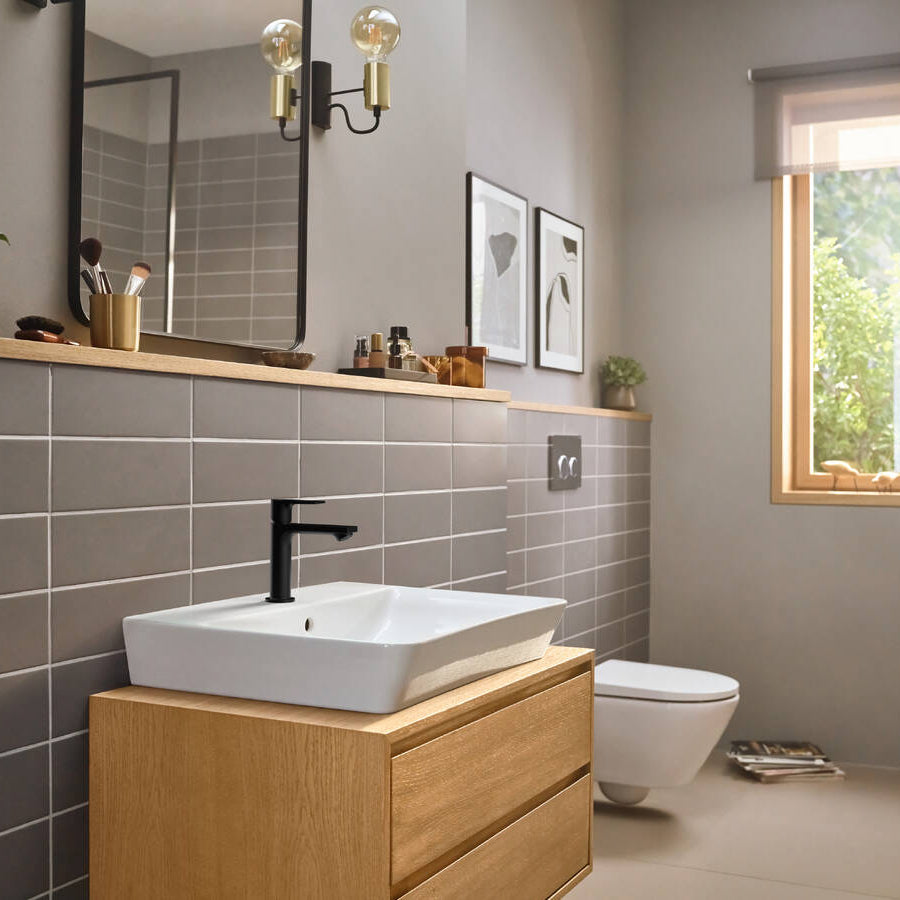 Rebris E 110 Monomando de lavabo CoolStart sin vaciador Negro Mate Hansgrohe 72560670 Essentials