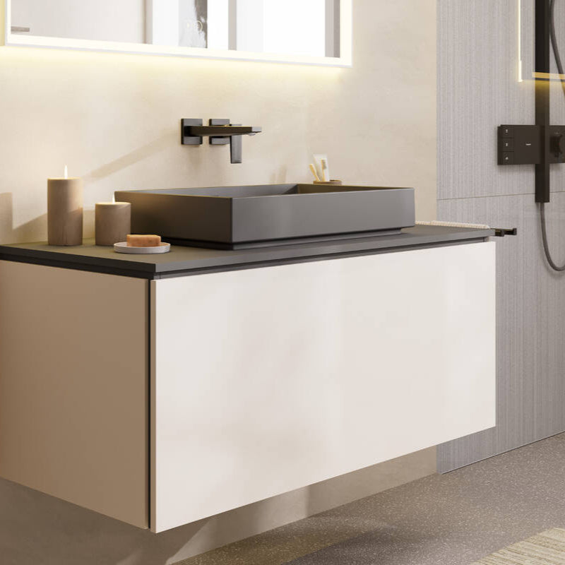 Metropol Mezclador Monomando de Lavabo Empotrado con caño 22.5 cm Cromo Negro Cepillado Hansgrohe 32526340 Essentials