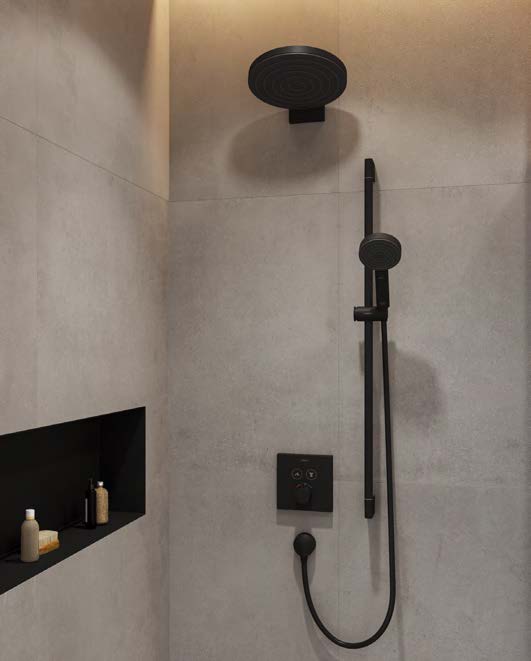 ShowerSelect Termostato empotrado para 2 funciones Negro Mate Hansgrohe 15763670 Essentials