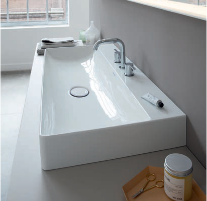 Lavabo DuraSquare Sobre cubierta sin Rebosadero 100x47x14.5 cm Duravit 2353100073