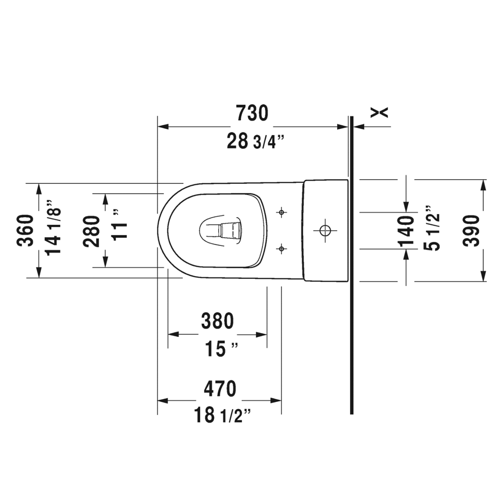 WC One Piece Me by Starck Duravit de Porcelana Dual Flush Rimless Asiento Soft Close y Sifón completamente Vitrificado Duravit MBS 2173010817