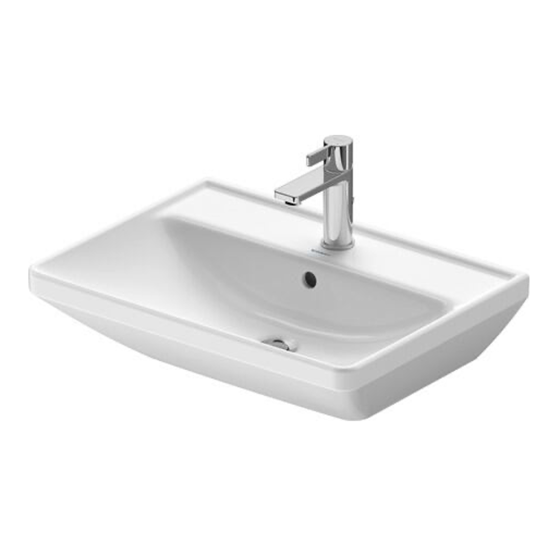 Lavabo D-Neo Porcelana con Rebosadero parte inferior Vitrificada para Montaje Mural. Medidas 60x44x16.5 cm Duravit 2366600000