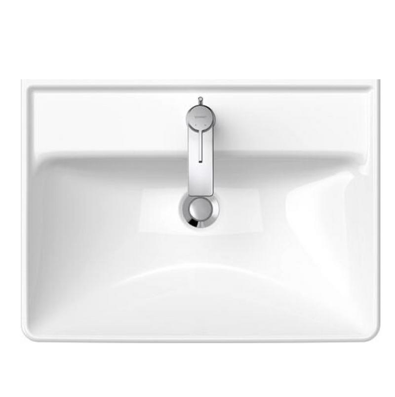 Lavabo D-Neo Porcelana con Rebosadero parte inferior Vitrificada para Montaje Mural. Medidas 60x44x16.5 cm Duravit 2366600000