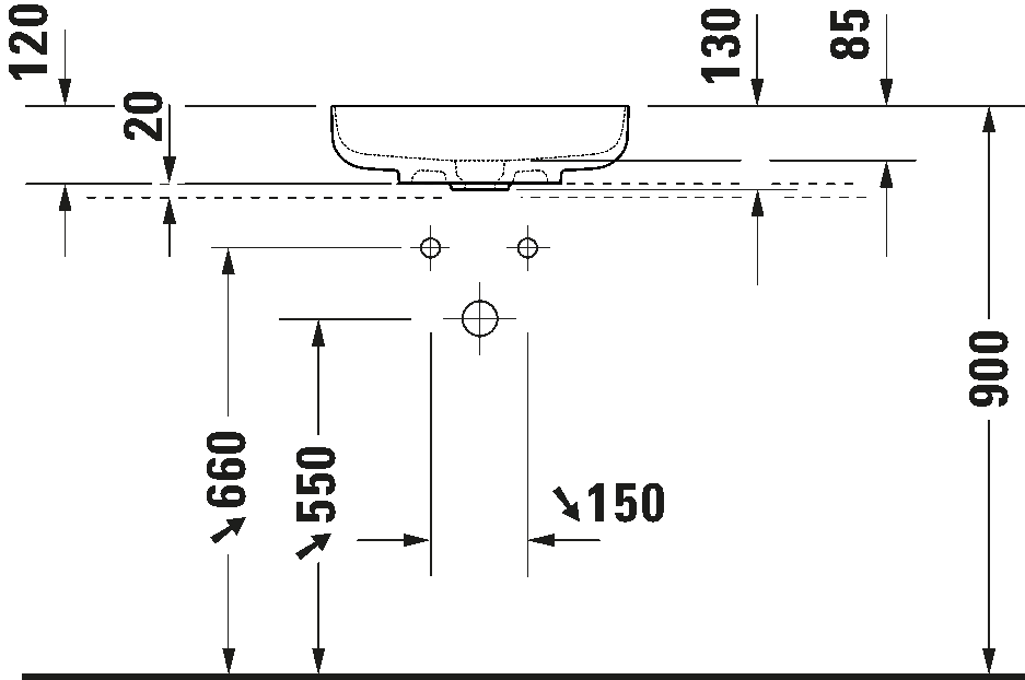Lavabo Vitrium Sobre Cubierta sin Rebosadero diámetro 46 cm /12 cm Duravit 2661463279