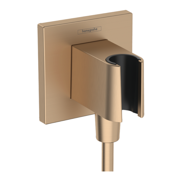 FixFit E Toma de agua con soporte de ducha Bronce Cepillado Hansgrohe 26889140 Essentials