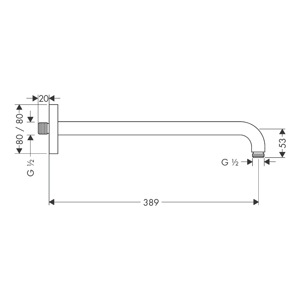 Brazo de ducha E 38.9 cm Cromo Hansgrohe 27446000 Essentials