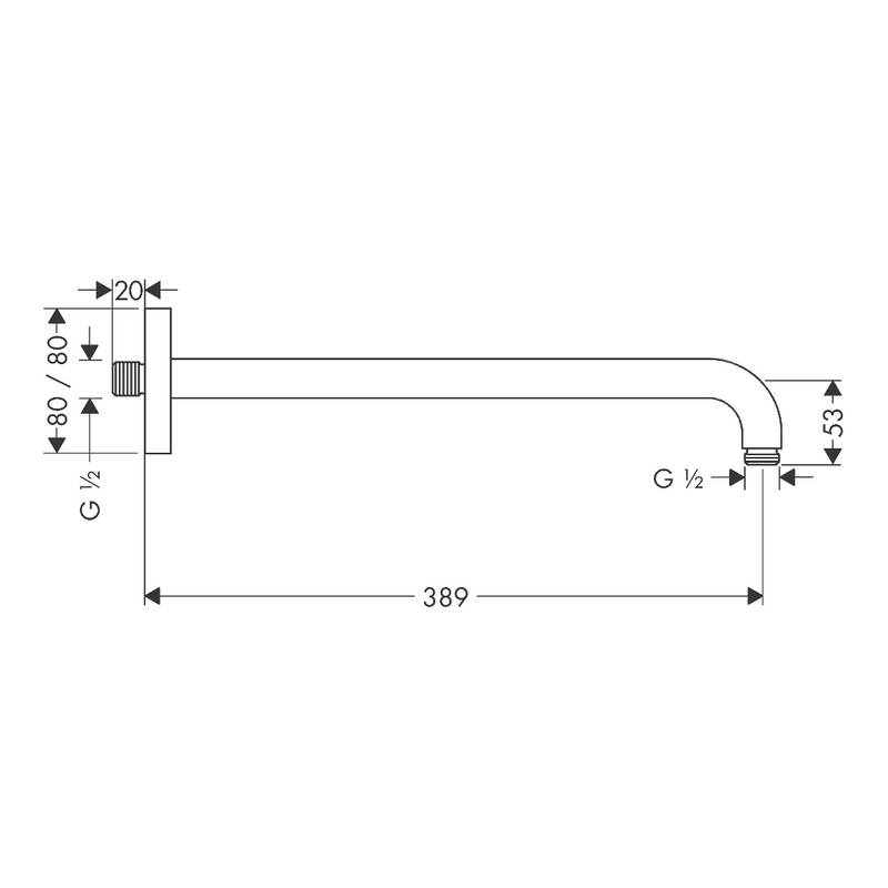 Brazo de ducha 38.9 cm Cromo Essentials Hansgrohe 27413000