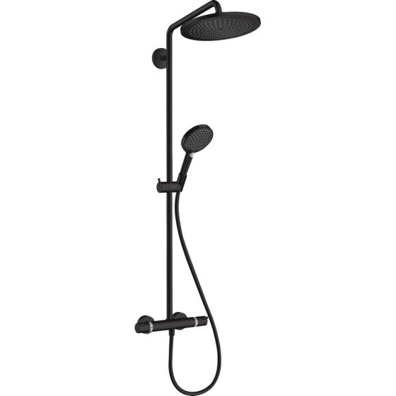 Croma Select S Showerpipe 280 1jet con termostato y teleducha Raindance Select S 120 3jet Hansgrohe Negro Mate 26890670