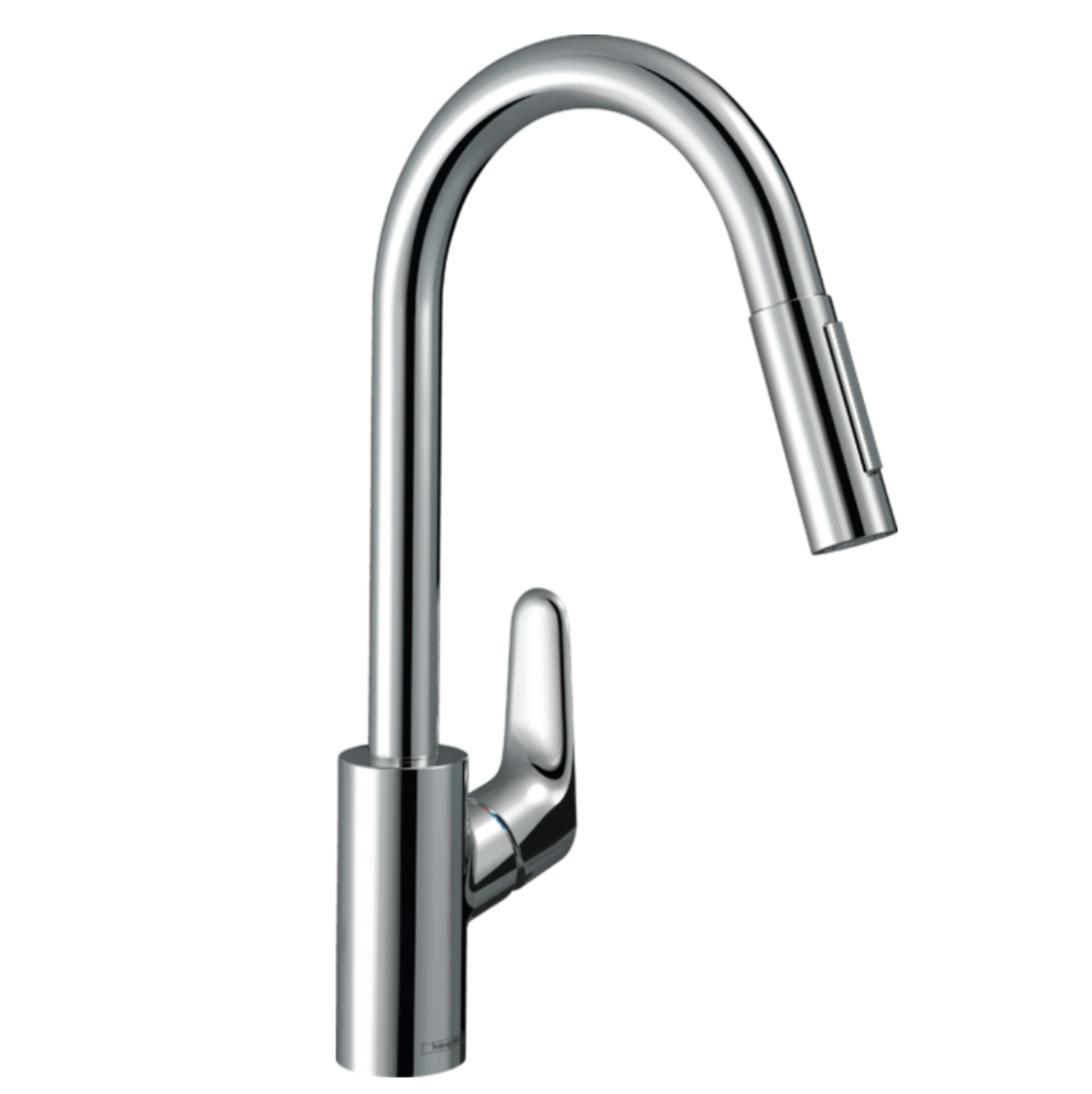 Monomando de Cocina Extraíble 2jet M41 Cromo Focus 240 Hansgrohe 31815000