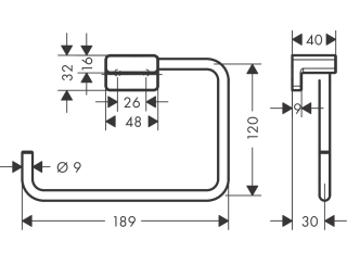 Addstoris Toallero de Argolla Negro Mate Hansgrohe 41754670 Essentials