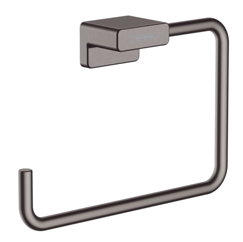 Addstoris Toallero de Argolla Cromo Negro Cepillado Hansgrohe 41754340 Essentials