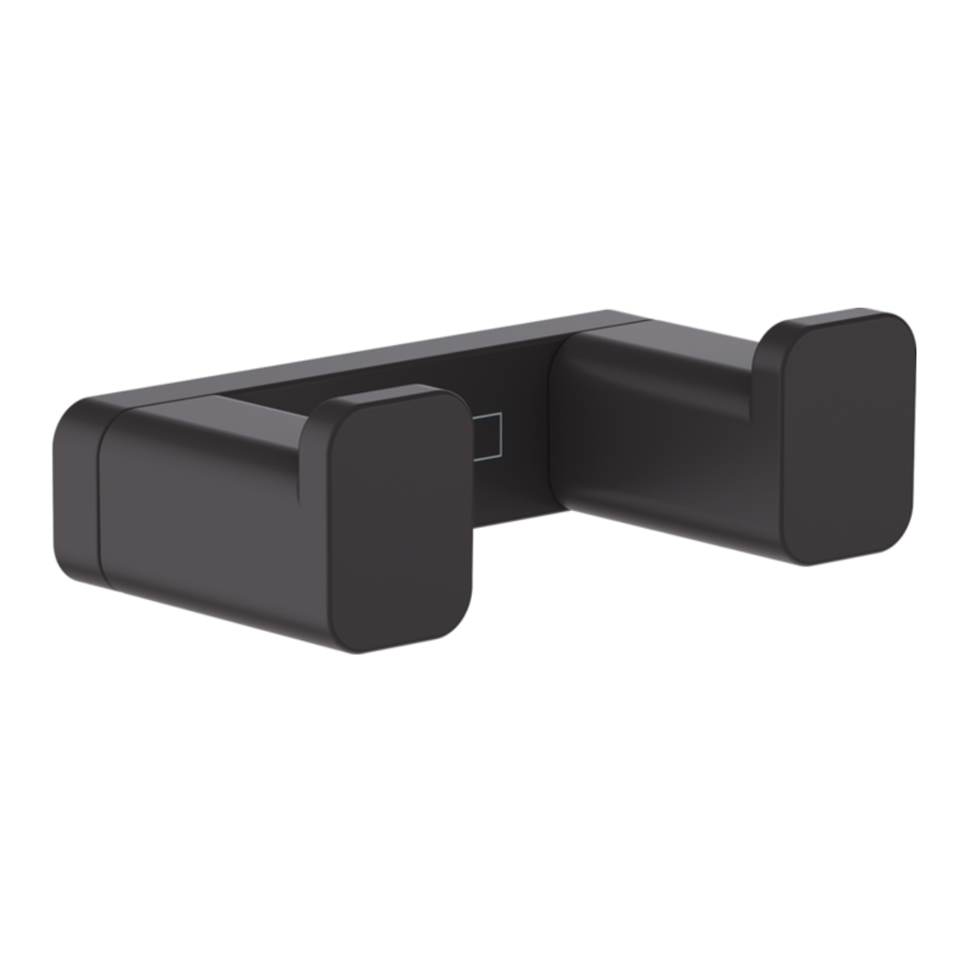 Addstoris Percha Doble acabado Negro Mate Hansgrohe 41755670 Essentials