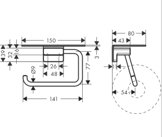 Addstoris Portarrollos con Repisa Bronce Cepillado Hansgrohe 41772140 Essentials