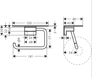 Addstoris Portarrollos con Repisa Bronce Cepillado Hansgrohe 41772140