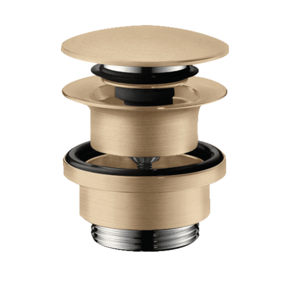 Contra Desagüe Push-Open para Lavabo sin Rebosadero Bronce Cepillado Hansgrohe 50100140 Essentials