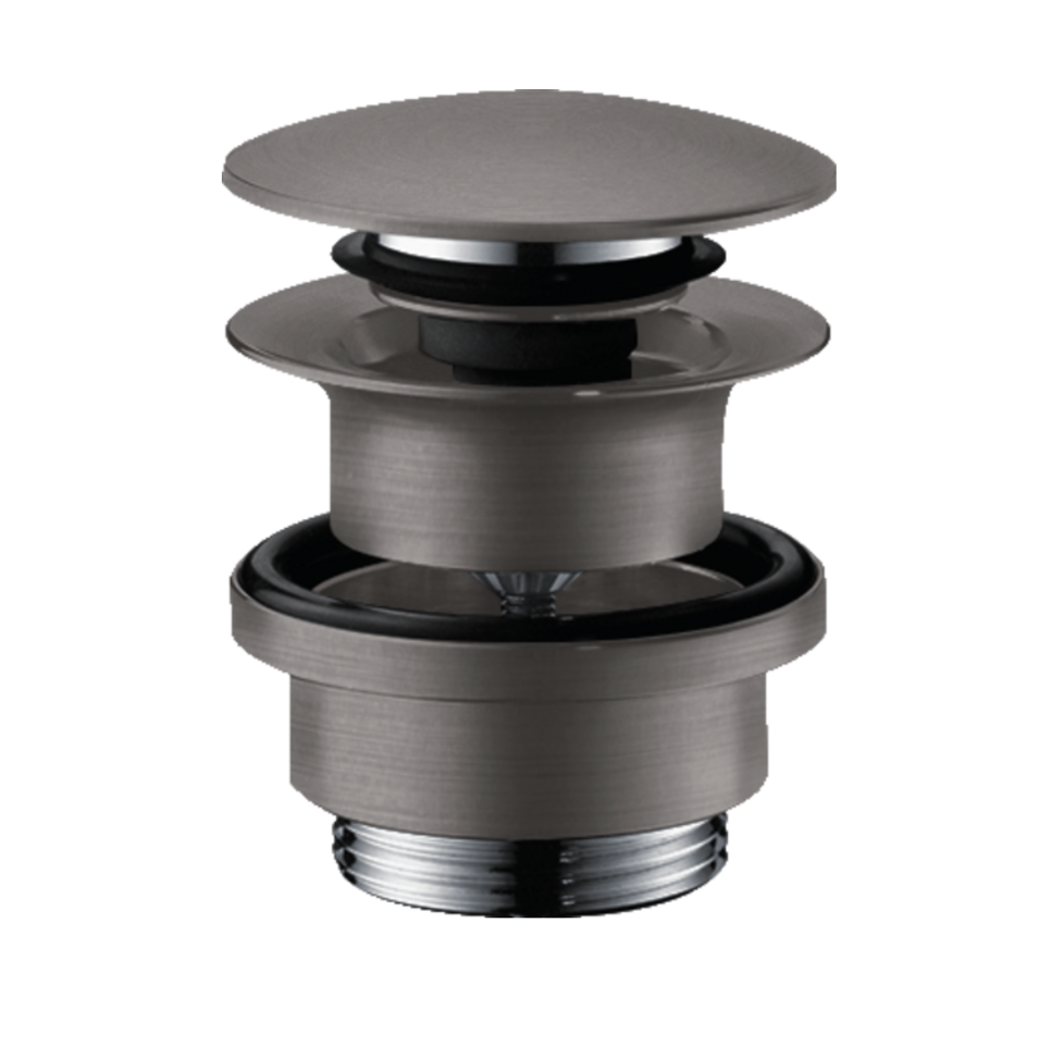 Contra Desagüe Push-Open para Lavabo sin Rebosadero Cromo Negro Cepillado Hansgrohe 50100340 Essentials