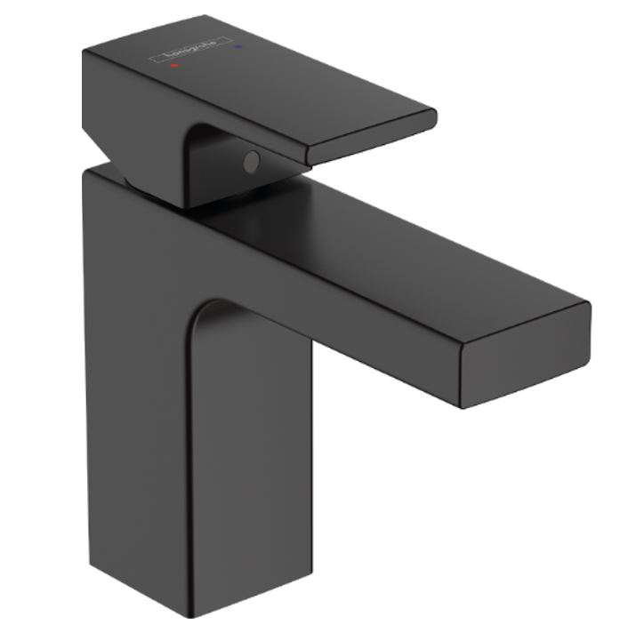 Vernis Shape Mezclador monomando de lavabo 100 sin vaciador Negro Mate Hansgrohe 71569670 Essentials