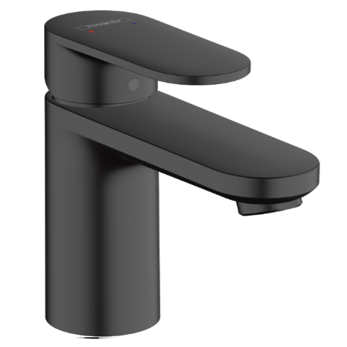 Monomando corto 100 sin vaciador Vernis Blend Negro Mate Hansgrohe 71580670 Essentials
