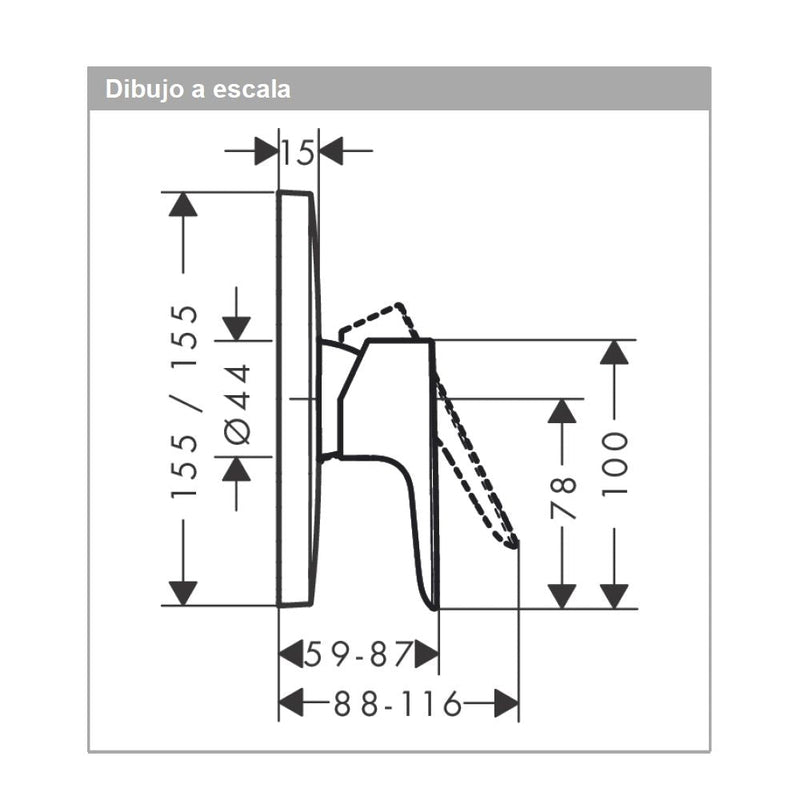 Monomando Ducha Talis E Negro Mate Hansgrohe 71765670 Essentials