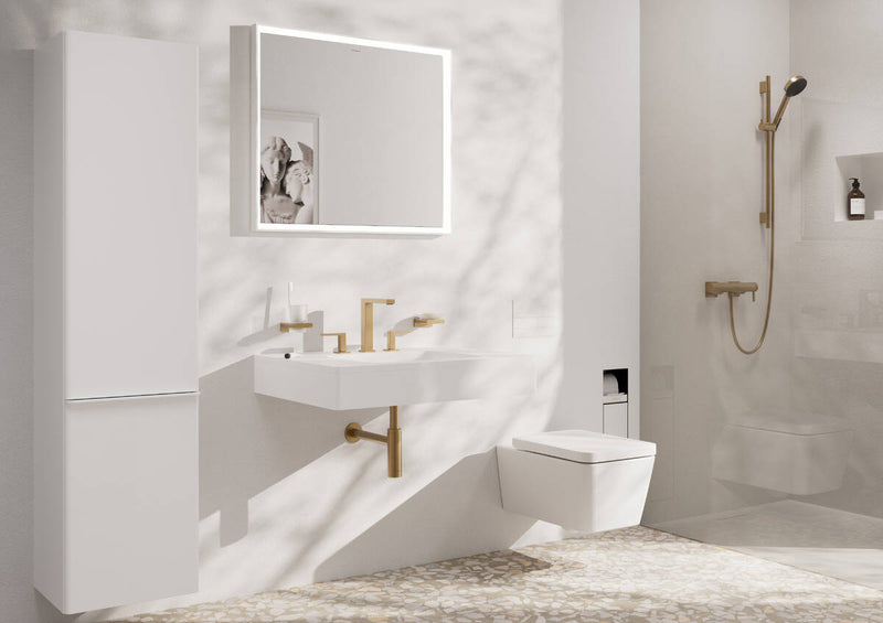 Mezcladora de lavabo Tecturis E 150 vaciador Push Open Bronce Cepillado Hansgrohe 73030140 Essentials