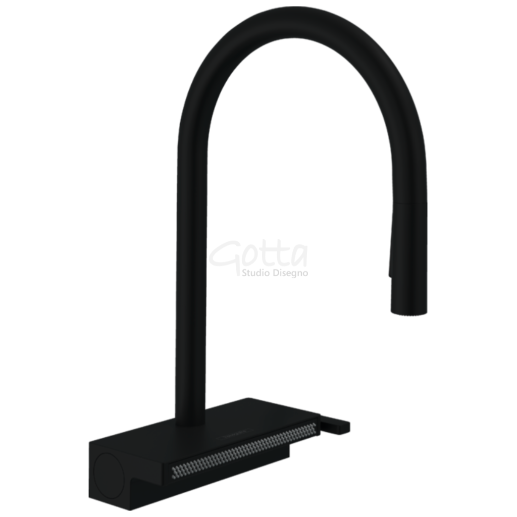 Aquno Select M81 Mezclador Monomando de Cocina Negro Mate con Ducha Extraíble y Escurridor multifuncional Hansgrohe 73837670 Essentials