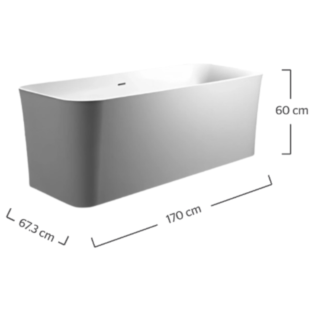 Tina URREA freestandig rectangular 21TF.3 color blanco mate, acrí­lico, capacidad 310L.