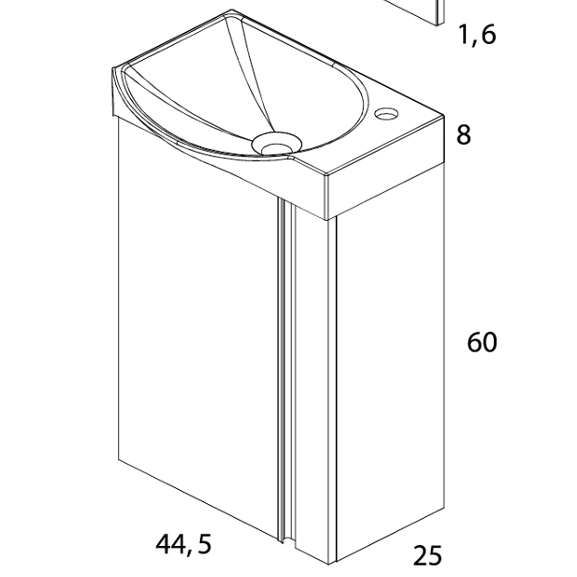 Elegance Gabinete para baño, medidas 46x34x60 cm - 3 acabados a elegir. PRECIOS ESPECIALES PARA PROYECTOS