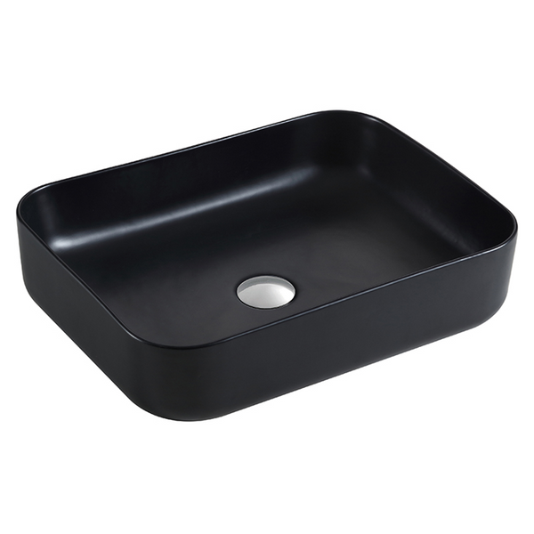 Lavabo Sobrecubierta sin rebosadero Square Negro Medidas 51x40x13cm