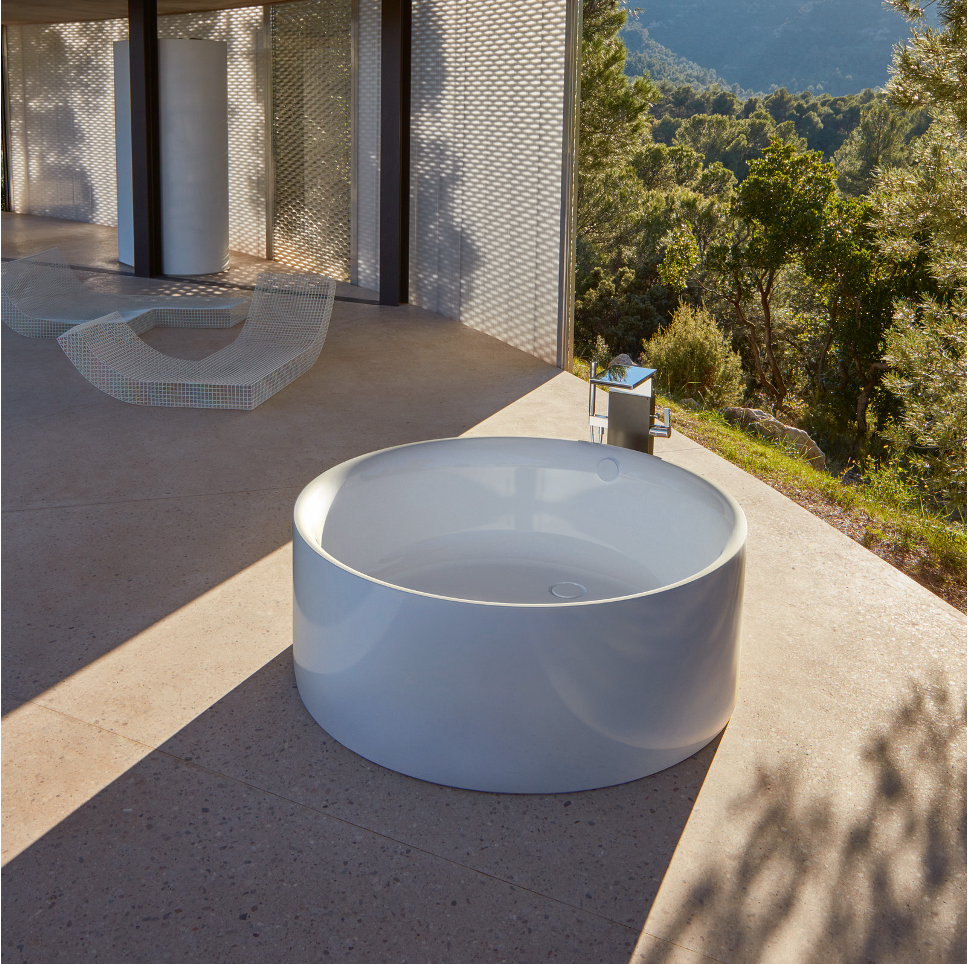 BettePond Silhouette Bañera Freestanding en Acero al Titanio color Blanco 150x150x45 cm BETTE 6045 000 CFXXS