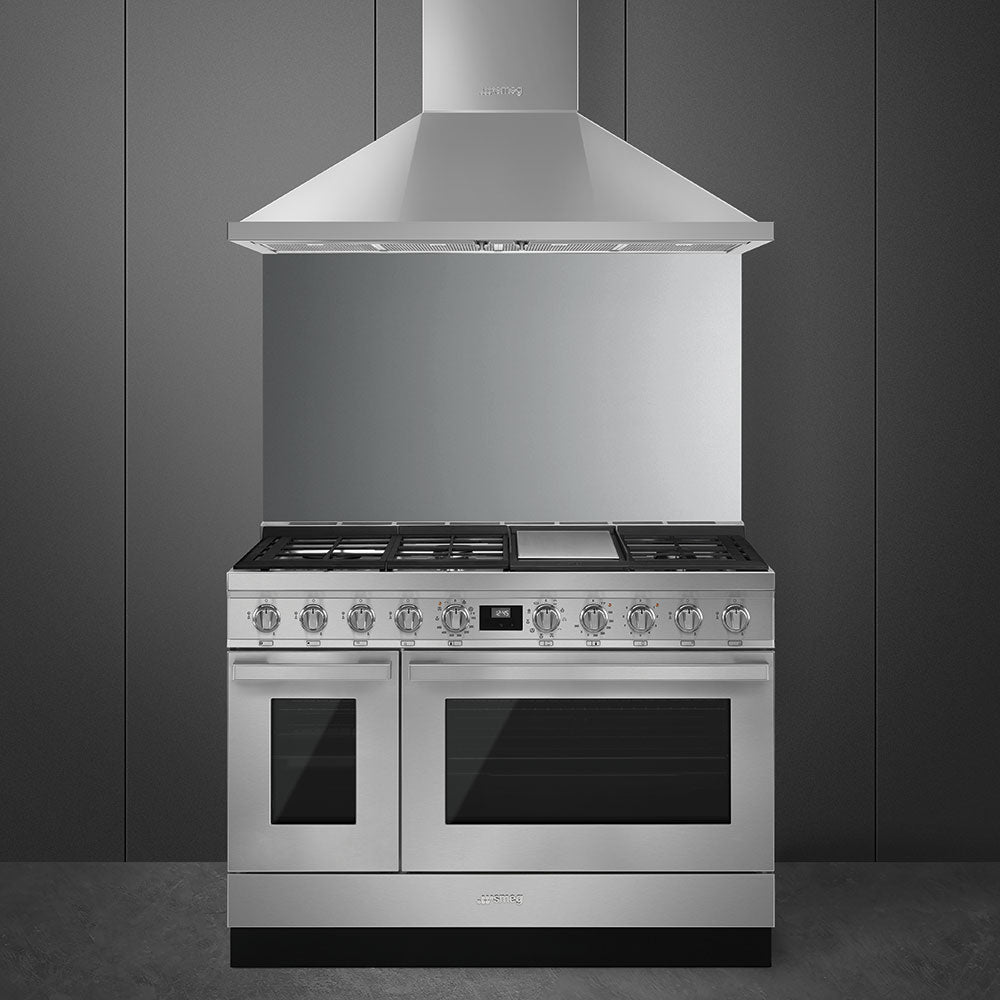 Portofino - Estufa Acero Inoxidable 48" (122 cm) con Doble Horno SMEG CPF48UGMX