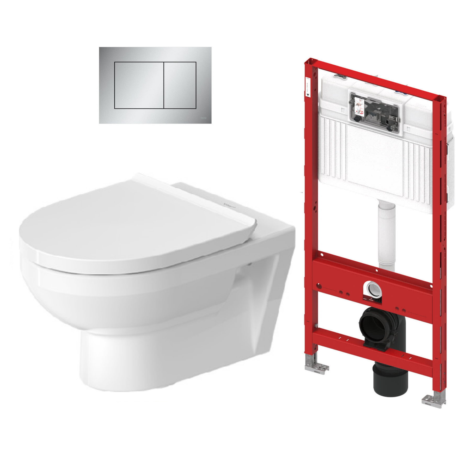Paquete WC Suspendido No.1 Rimless® Incluye WC+Tanque Oculto+Botonera+Asiento Duravit DS 2562090616