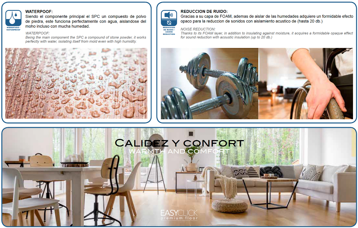 ALORA NOCE - Piso SPC 153x23x0.55 cm. Caja con 8 piezas / 2.82 m2