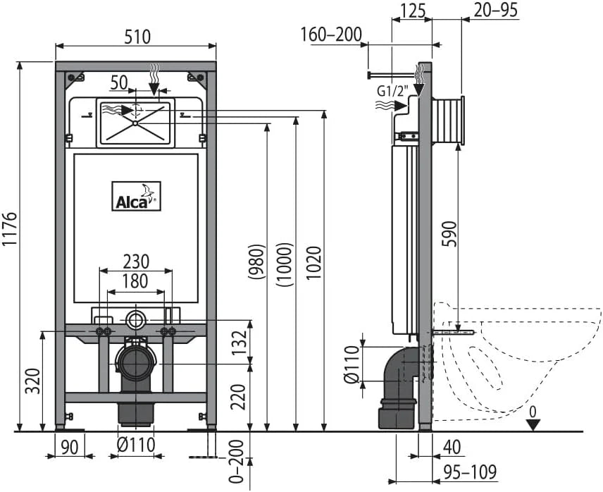 Paquete de WC Suspendido Negro Mate / Tanque Oculto / Botonera Negro Mate