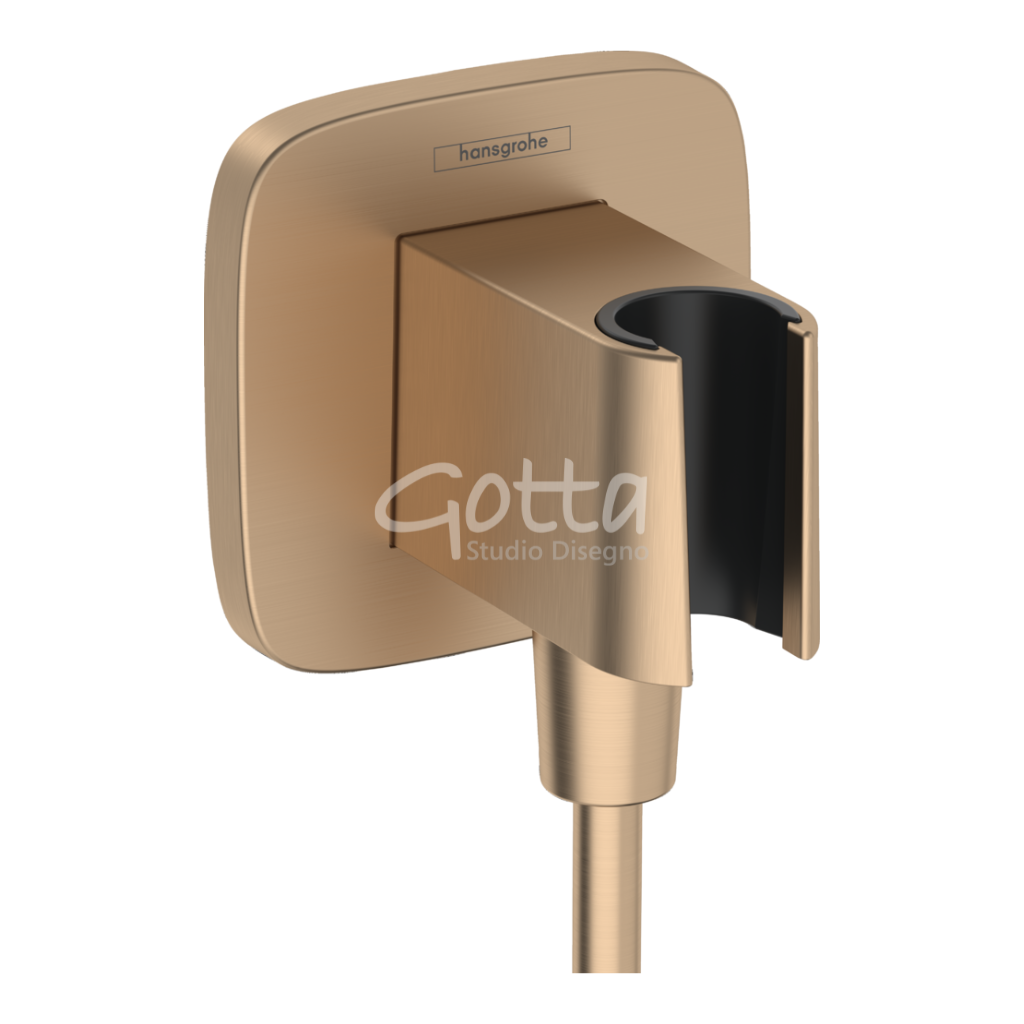 FixFit Q Toma de agua con soporte de ducha Bronce Cepillado Hansgrohe 26887140 Essentials ¡DISPONIBLE PARA ENTREGA INMEDIATA!