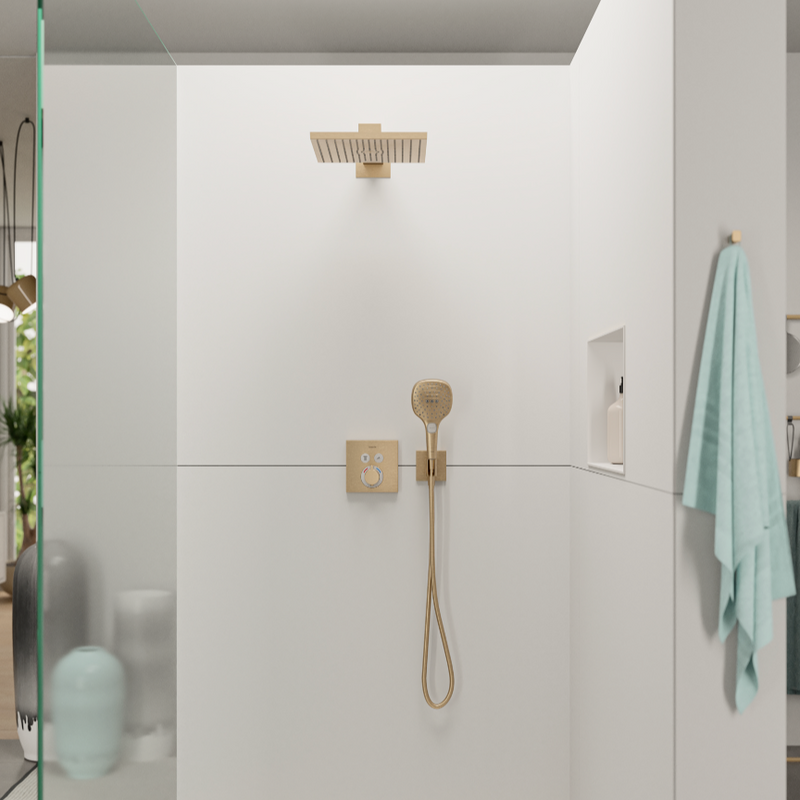 Raindance E Ducha Fija 300 1jet con Brazo 30x30 cm Bronce Cepillado Hansgrohe 26238140 Essentials