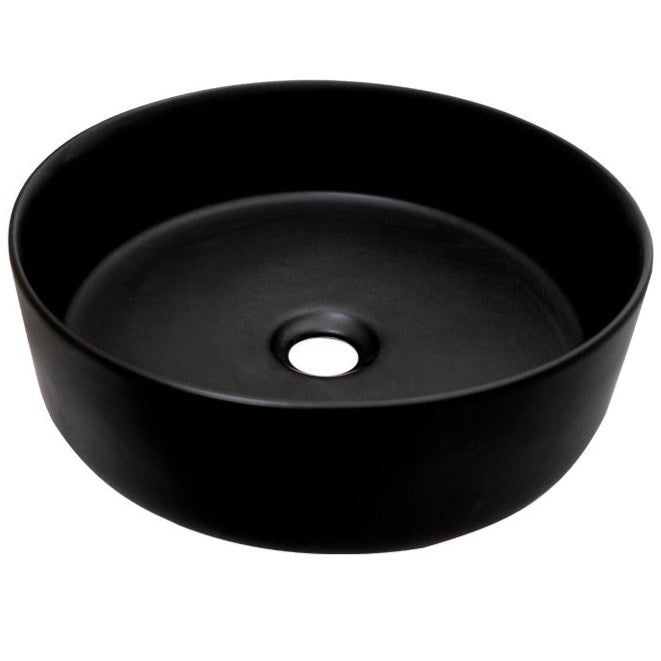 Lavabo Cerámico de Sobrecubierta Diametro 35.5x12 cm sin rebosadero. Incluye contra Pop-Up