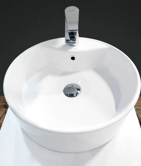 Lavabo Cerámico de Sobrecubierta con Rebosadero Diámetro 46x15 cm