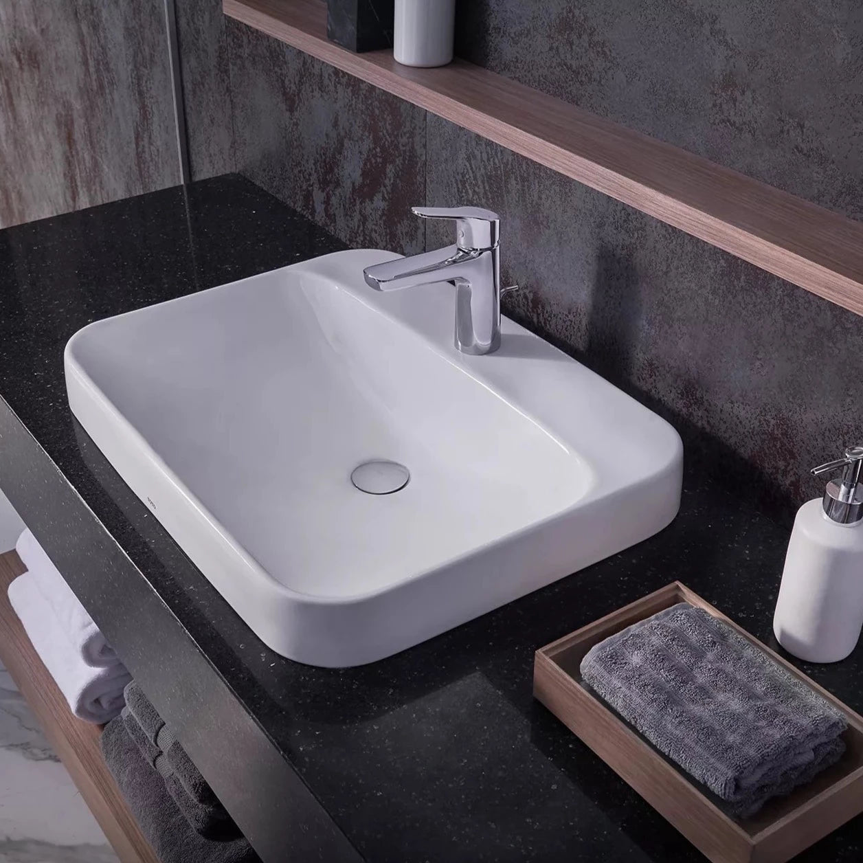 TOTO - Arvina Lavabo de Semi empotre en Fina Porcelana 60x46 cm TOTO LT416G#01
