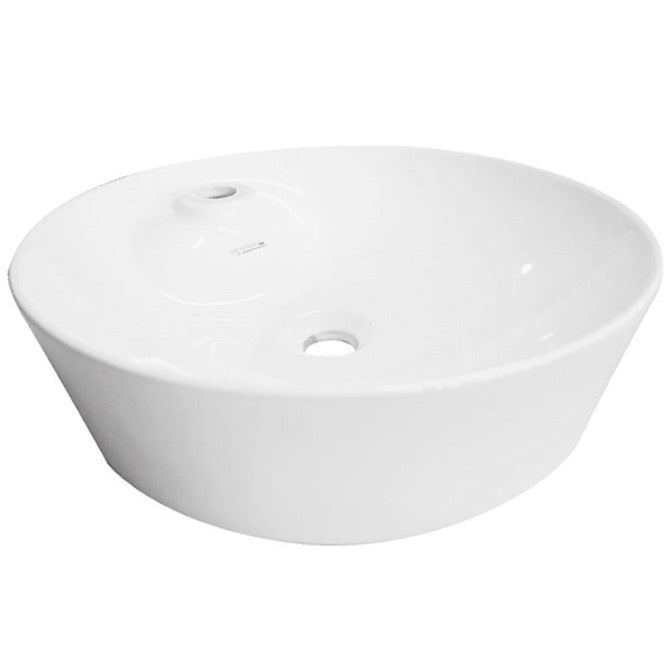 Lavabo Cerámico de Sobrecubierta sin Rebosadero Diámetro 43.5x13 cm