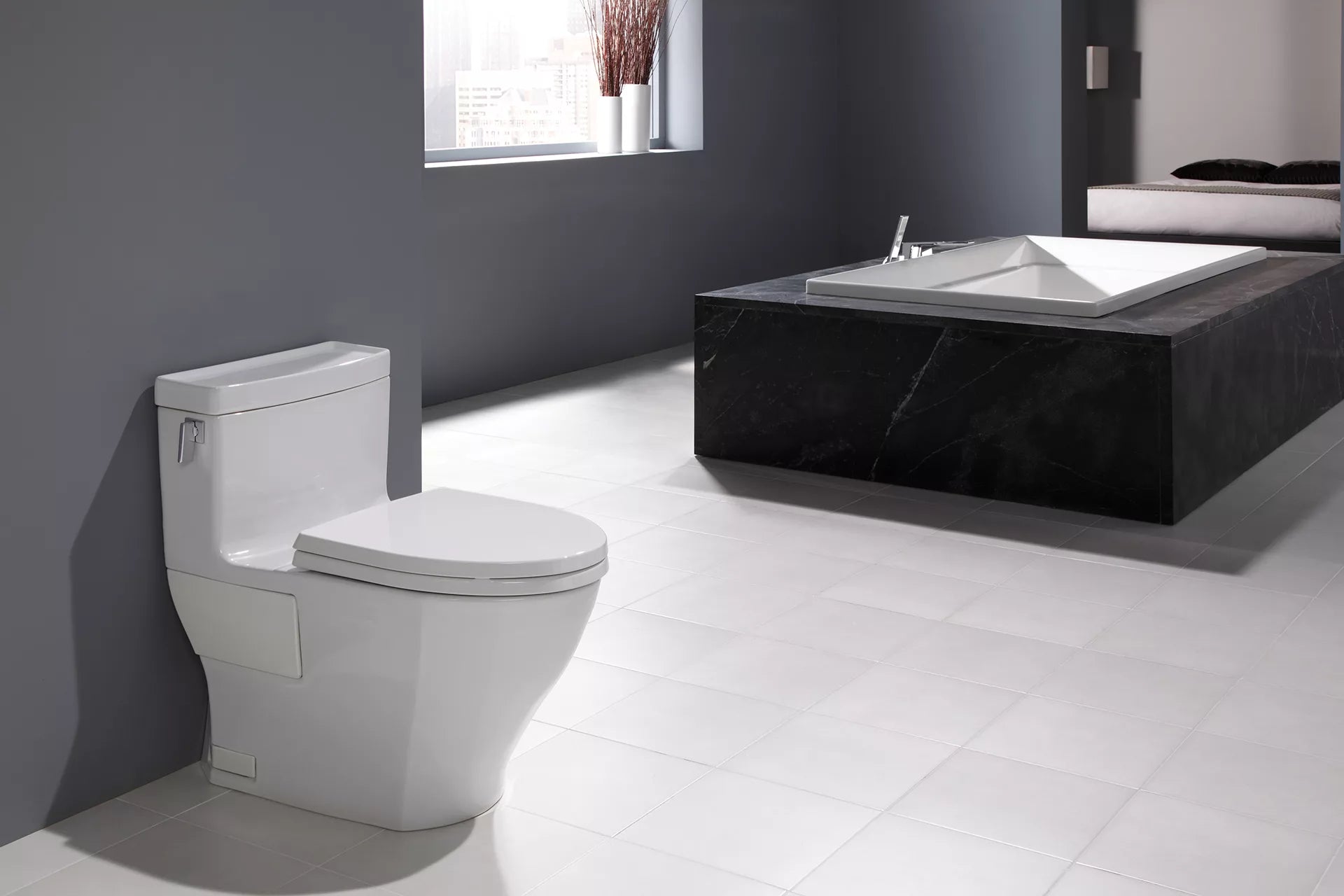 TOTO Legato™ One Piece Toilet 1.28 GPF Inodoro de Taza alargada TOTO MS624124CEFG#01