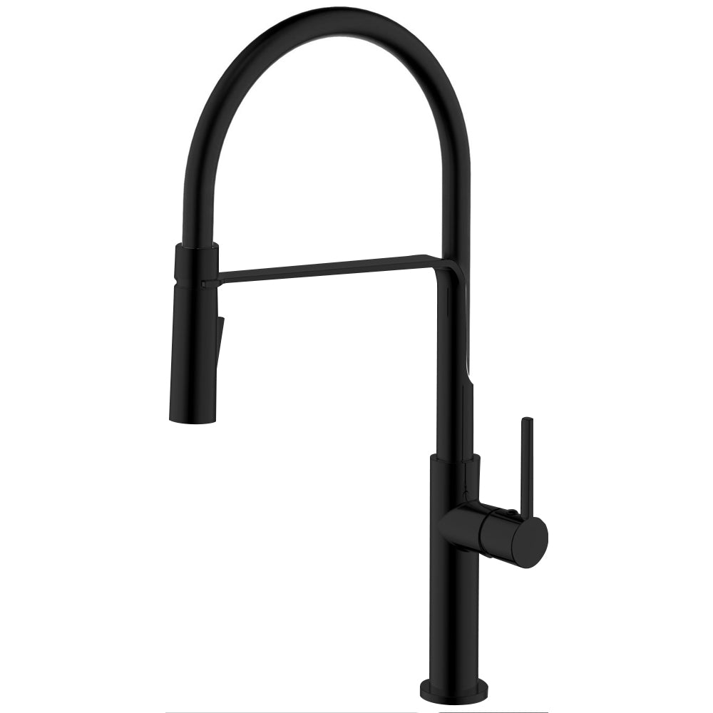 Monomando para Cocina con Cuello Flexible Negro Mate Tecnobath TB09.084NEGRO