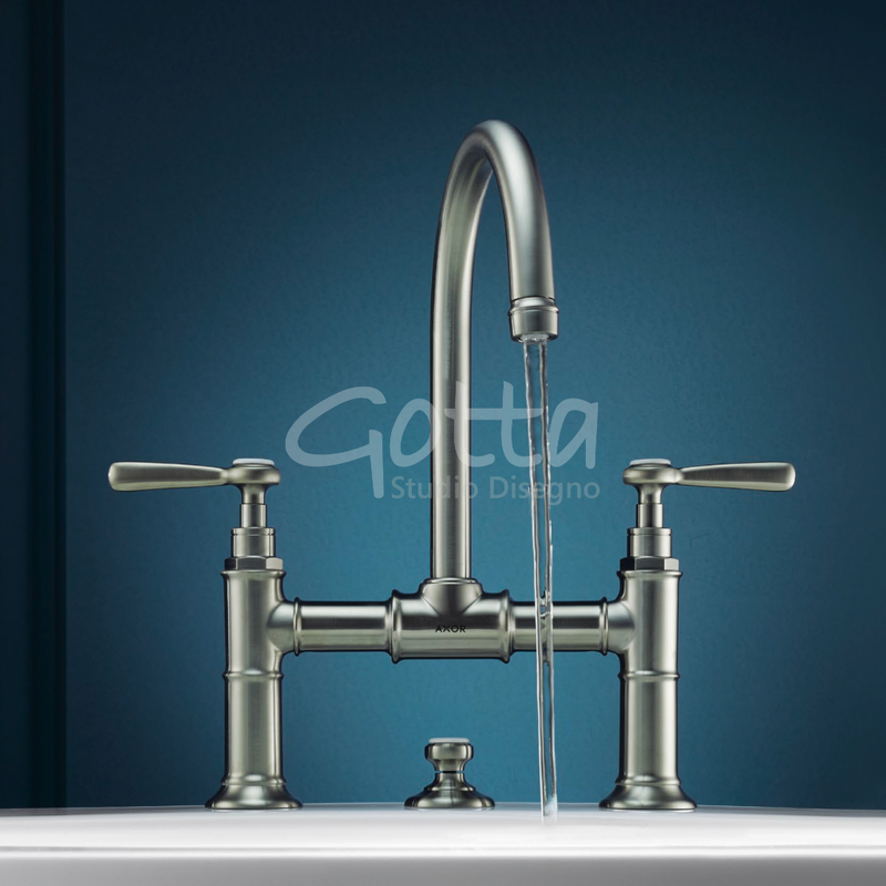 AXOR MONTREUX Mezclador bimando de lavabo 220 con manecillas de palanca y vaciador automático acabado cromo