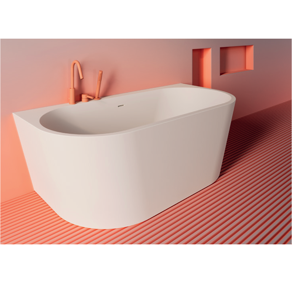 AIDAR - Tina Freestanding Ovalada a Pared en Acrílico 170x80x57 cm -Acabado Mate o Brillante- Producto Español ¡DISPONIBLE PARA ENTREGA INMEDIATA!