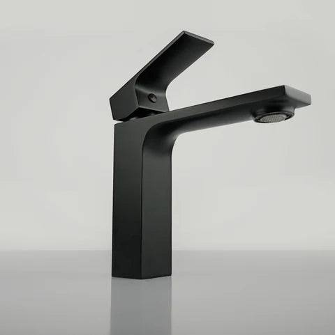 Monomando Corto para Lavabo Negro Mate Row Tecnobath TB41.011NEGRO