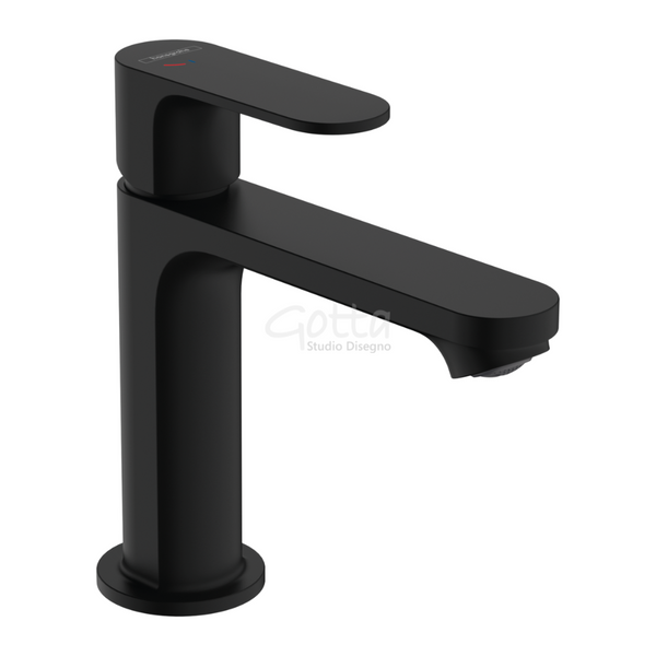 Rebris S Monomando de lavabo 110 sin vaciador CoolStart Negro Mate Hansgrohe 72520670 Essentials
