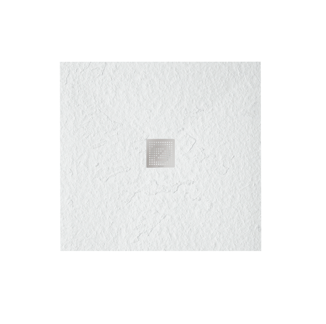 SMART SLATE - Plato de Ducha en Solid Surface Antibacterial con textura de Pizarra 100x100 cm. Producto Español
