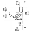 WC One Piece Starck 3 de Porcelana Single Flush con Asiento Soft Close y Sifón completamente Vitrificado Duravit ST3 2120010215
