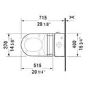 WC One Piece Starck 3 de Porcelana Single Flush con Asiento Soft Close y Sifón completamente Vitrificado Duravit ST3 2120010215